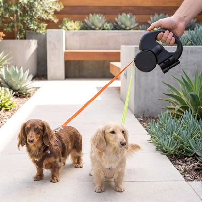 Promenade en laisse double pour chien de couleur noir 