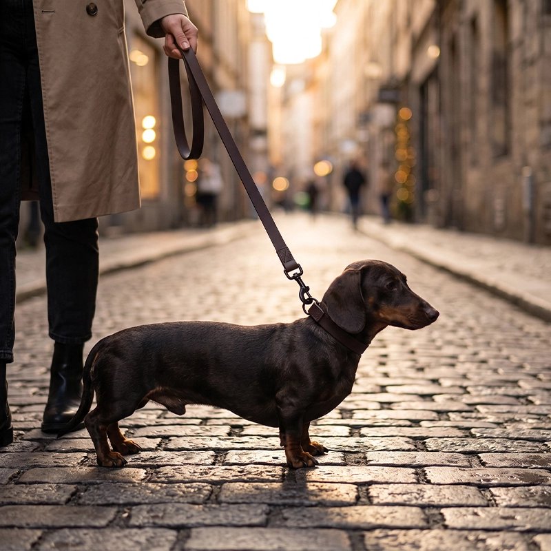 Laisse Chien café dans la rue 